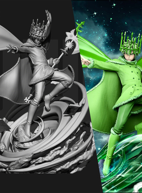 黑色五叶草 尤诺 黑桃王子 1/24GK白模手办18比例树脂3D打印 6925