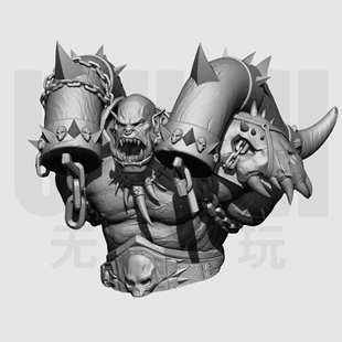 魔兽世界 加尔鲁什 1/10胸像白模16比例GK树脂白模手办模型 1667