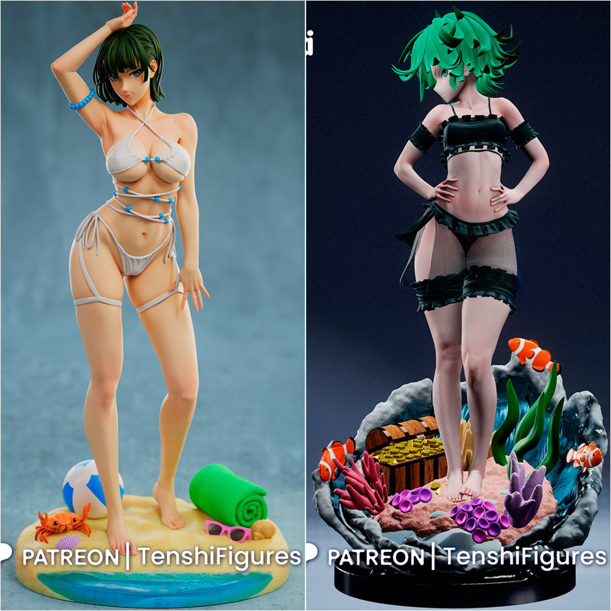 一拳超人 龙卷 吹雪 1/24GK白模手办 18比例树脂兵人模型 6603