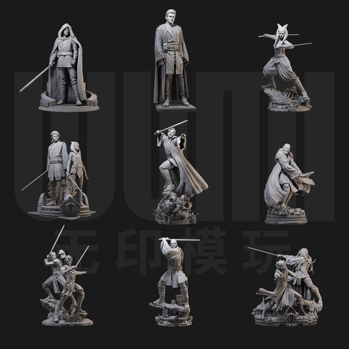 1/24 绝地大师 星球大战 18比例GK白模手办3D打印兵人模型 5674