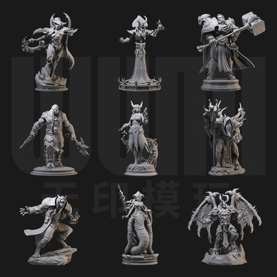 1/24古尔丹艾萨拉萨尔 魔兽18比例GK白模手办3D打印兵人模型 5153