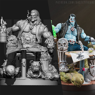 DC 暴狼 赏金猎人  1/24GK白模手办 18比例树脂3D打印模型  6676