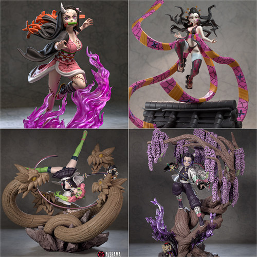 【鬼灭之刃】弥豆子堕姬甘露寺蜜璃蝴蝶忍1/24GK白模手办模型4520