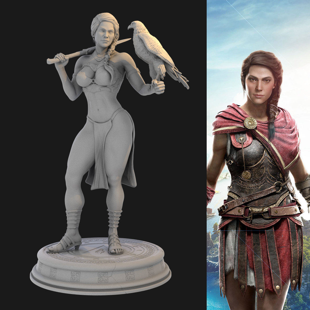 刺客信条卡珊德拉清凉装 1/24gk白模 1比12手办3d打印树脂模型293