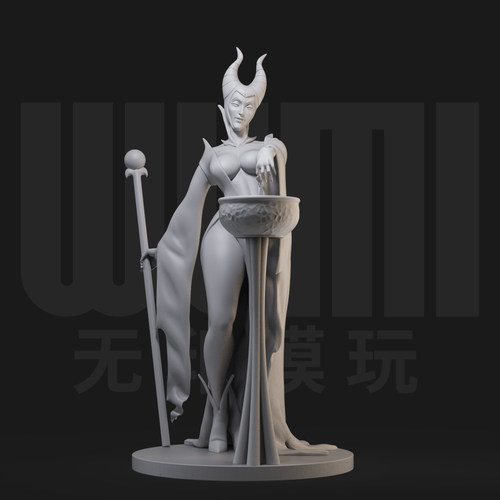 玛琳菲森 沉睡的魔咒 1/24白模GK手办 35比例兵人3D打印模型 708
