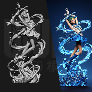 美少女战士 水野亚美 水星 1/24GK白模手办 18比例树脂模型 6392