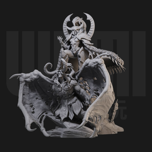 1/24 伊利丹 玛维 魔兽 18比例GK白模手办3D打印兵人模型 3731
