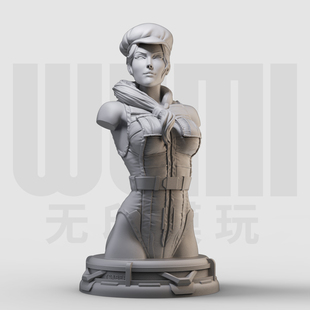 嘉米怀特胸像 街头霸王女特工1/16树脂白模 10比例GK手办模型 189