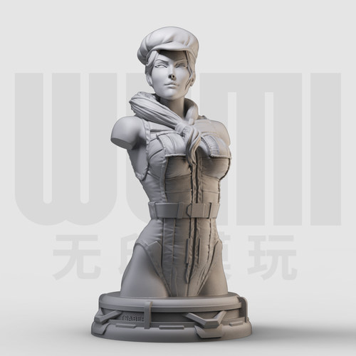 嘉米怀特胸像 街头霸王女特工1/16树脂白模 10比例GK手办模型 189
