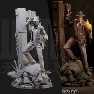 1/24印第安纳琼斯 夺宝奇兵18比例GK白模手办3D打印兵人模型 5179