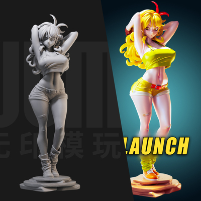 1/24 金发兰琪 龙珠 18比例GK白模手办3D打印兵人模型 3232