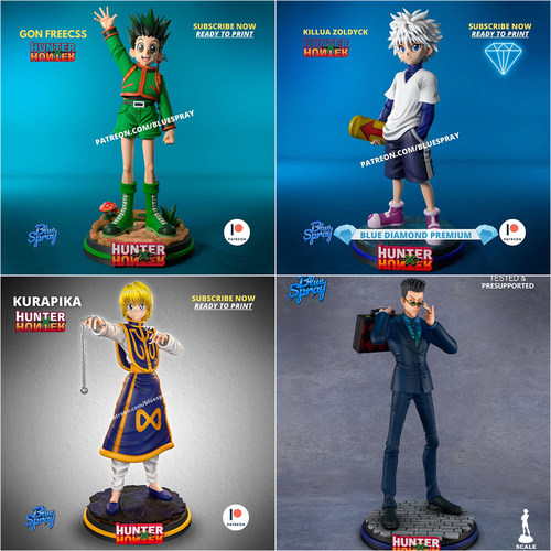 【全职猎人】小杰 奇犽 酷拉皮卡 雷欧力 1/24比例GK白模型 3195