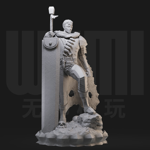 格斯站立 烙印勇士 1/24白模GK手办 35比例兵人3D打印模型 496