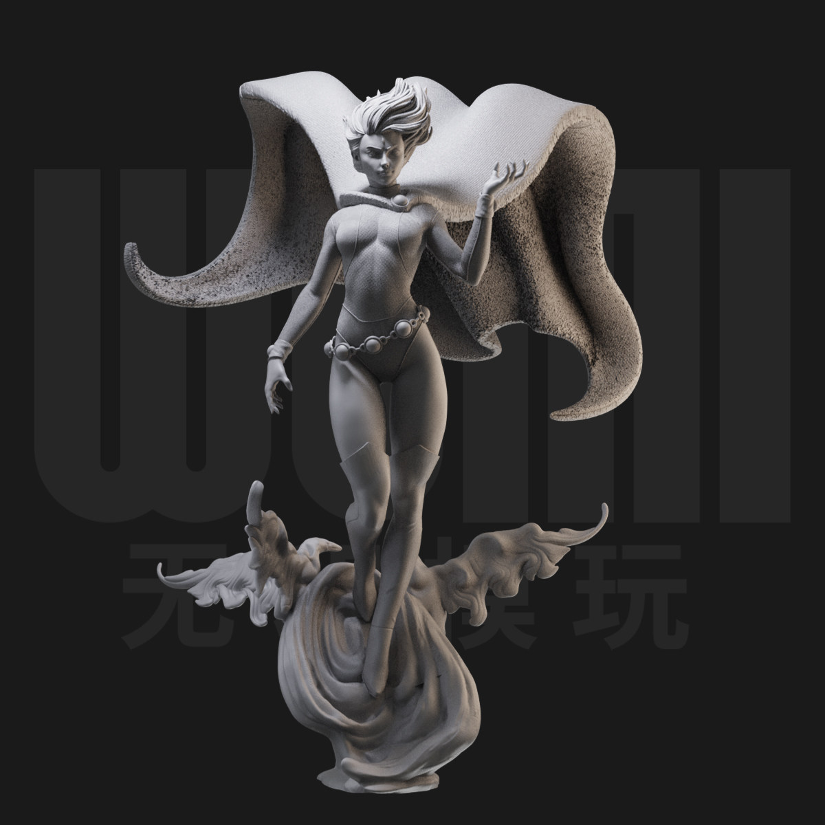 1/24 渡鸦 dc少年泰坦 18比例gk白模手办 3d打印兵人模型 2377