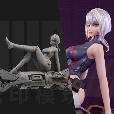 1/24露西 赛博朋克边缘行者18比例GK白模手办3D打印兵人模型 5061