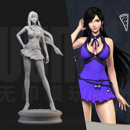 最终幻想蒂法紫色人偶手办