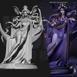 哈迪斯 倪克斯 黑夜之母 1/24GK白模手办 18比例树脂3D打印 6908