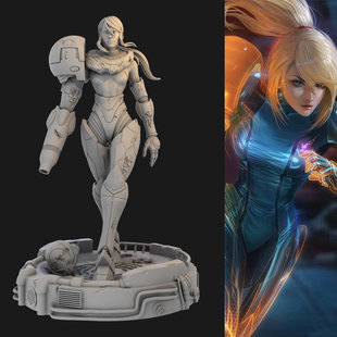 银河战士萨姆斯阿兰 1比24GK白模 1/12人偶3D打印树脂手办模型159