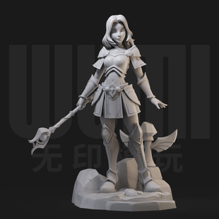 骑士的法师妹妹 英雄 1/24白模GK手办 35比例兵人3D打印模型 767