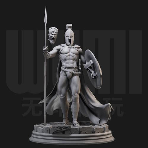 1/24 列奥尼达 斯巴达300 18比例GK白模手办3D打印兵人模型 4050