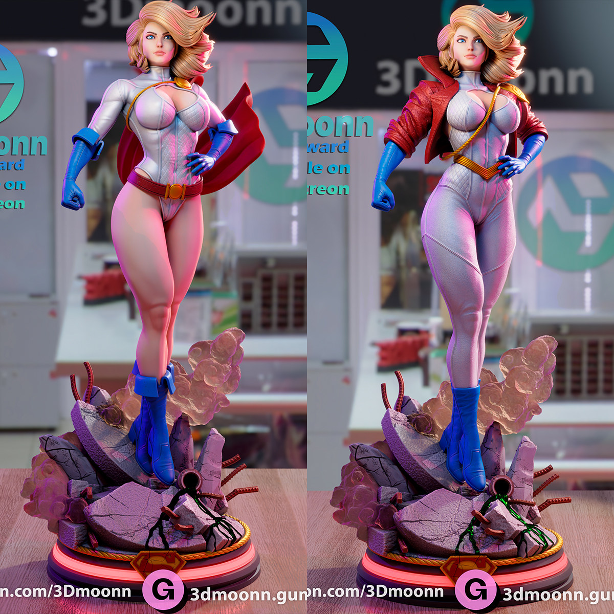 1/24神力女孩 dc 正义会社 18比例gk白模手办3d打印兵人模型 3801