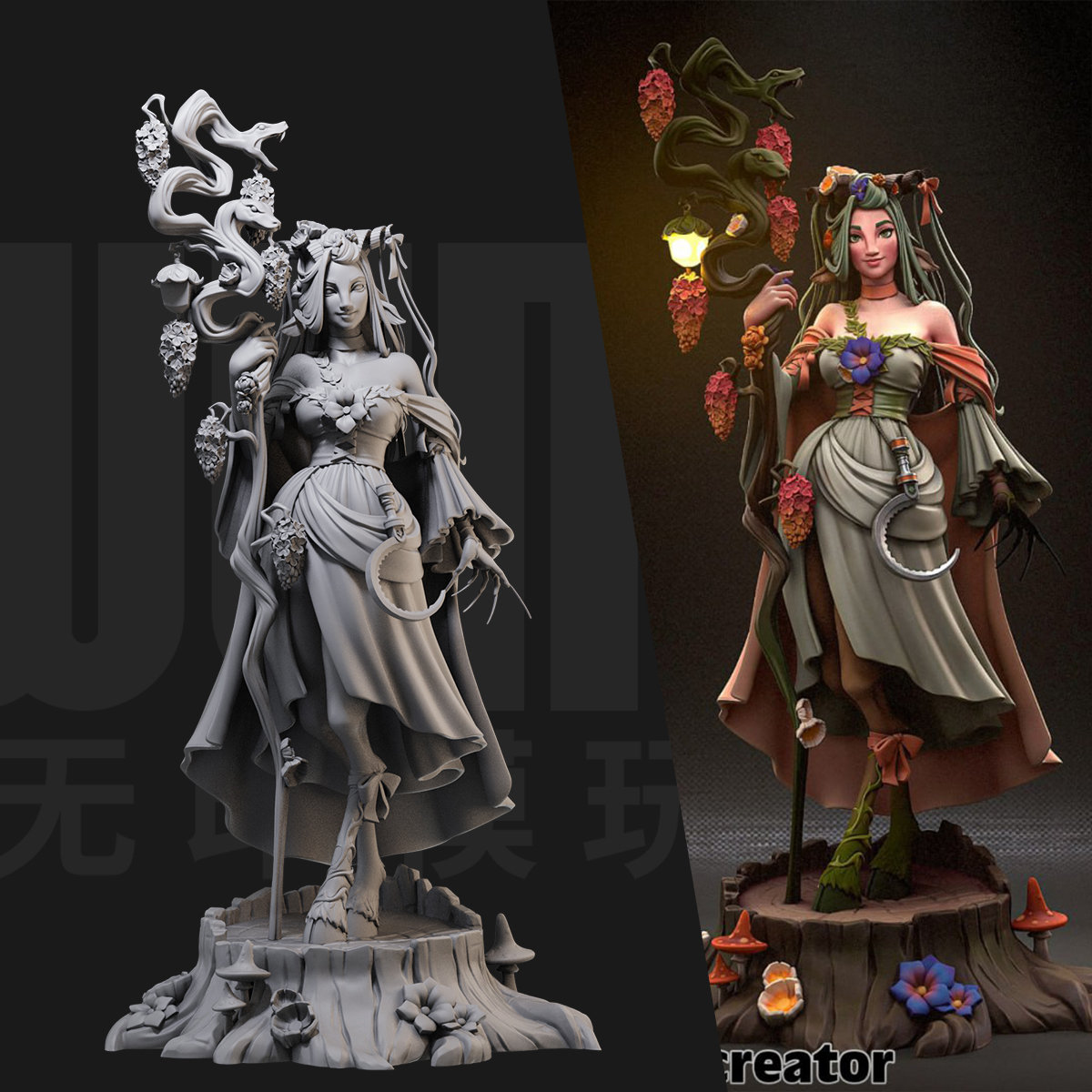 1/24 菲妮 卡洛威 DND 18比例GK白模手办3D打印兵人模型 4145