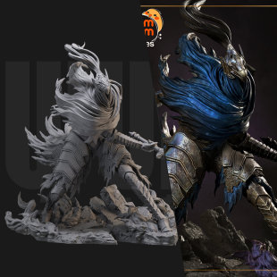 1/24 亚尔特留斯 黑暗之魂 18比例GK白模手办3D打印兵人模型 4469