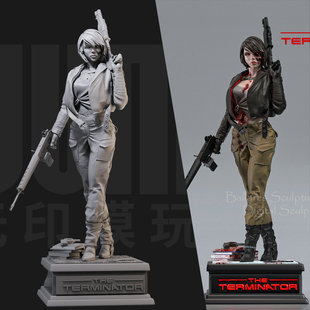 1/24女版T800 终结者 电影 18比例GK白模手办3D打印兵人模型 3931