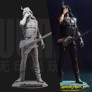 1/24强尼银手 赛博朋克207718比例GK白模手办3D打印兵人模型 6039