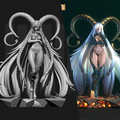 FATE 提亚马特 创世神 1/24GK白模手办18比例树脂3D打印模型 6750