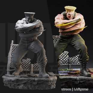 1/24 古烈 街霸 卡普空 18比例GK白模手办3D打印兵人模型 4345