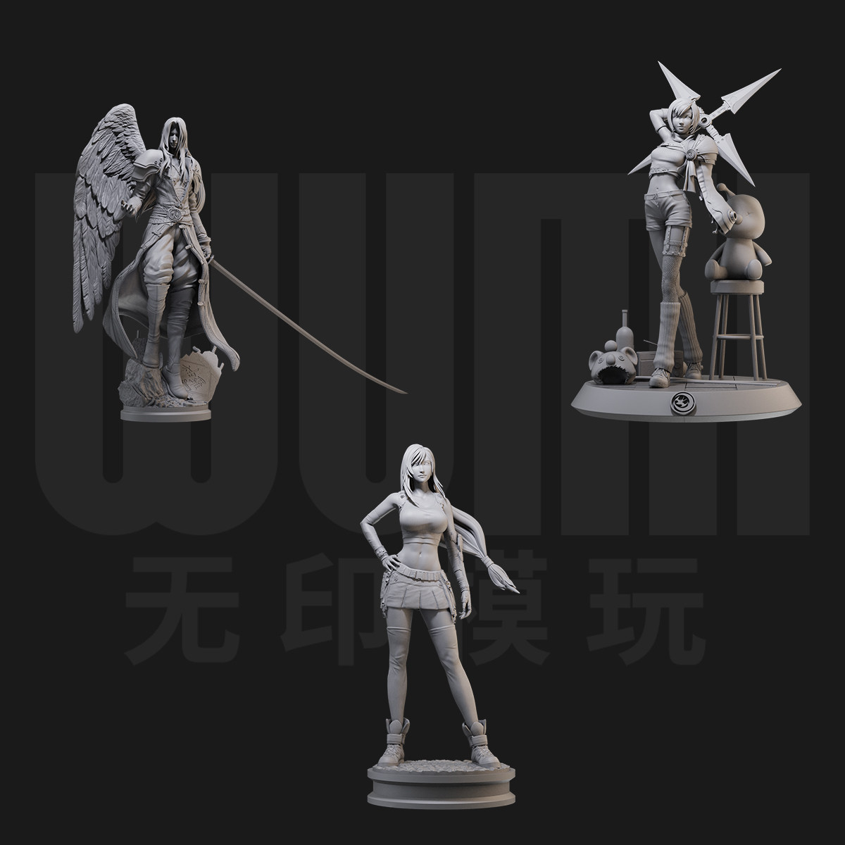 1/24尤菲蒂法 萨非最终幻想18比例GK白模手办3D打印兵人模型 5077图片