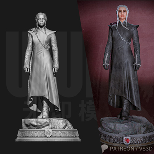 权力的游戏 丹妮莉丝 龙妈 1/24GK白模手办 18比例树脂模型 6450