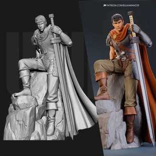 剑风传奇 格斯 黑色剑士 1/24GK白模手办  18比例树脂模型  6308