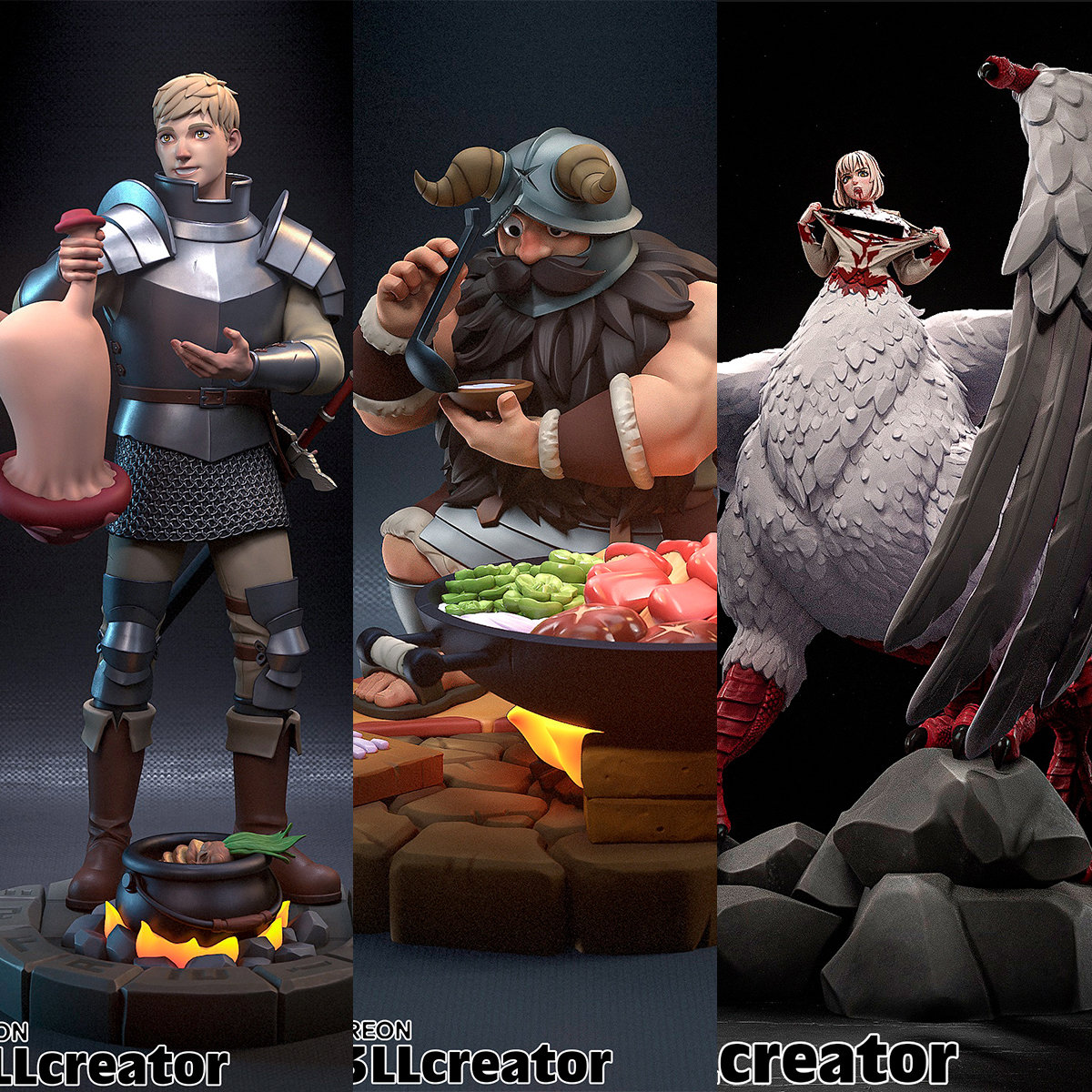 1/24法琳莱欧斯森西 迷宫饭18比例GK白模手办3D打印兵人模型 3990