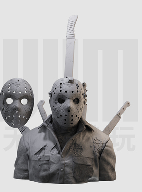 1/10 杰森 黑色星期五 恐怖角色 16比例GK树脂白模手办模型 1080