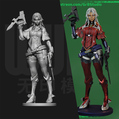 异度之刃 X 艾尔玛 1/24GK白模手办 18比例树脂3D打印模型 6811