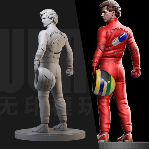 1/24 埃尔顿·塞纳 F1车手 18比例GK白模手办3D打印兵人模型 6120
