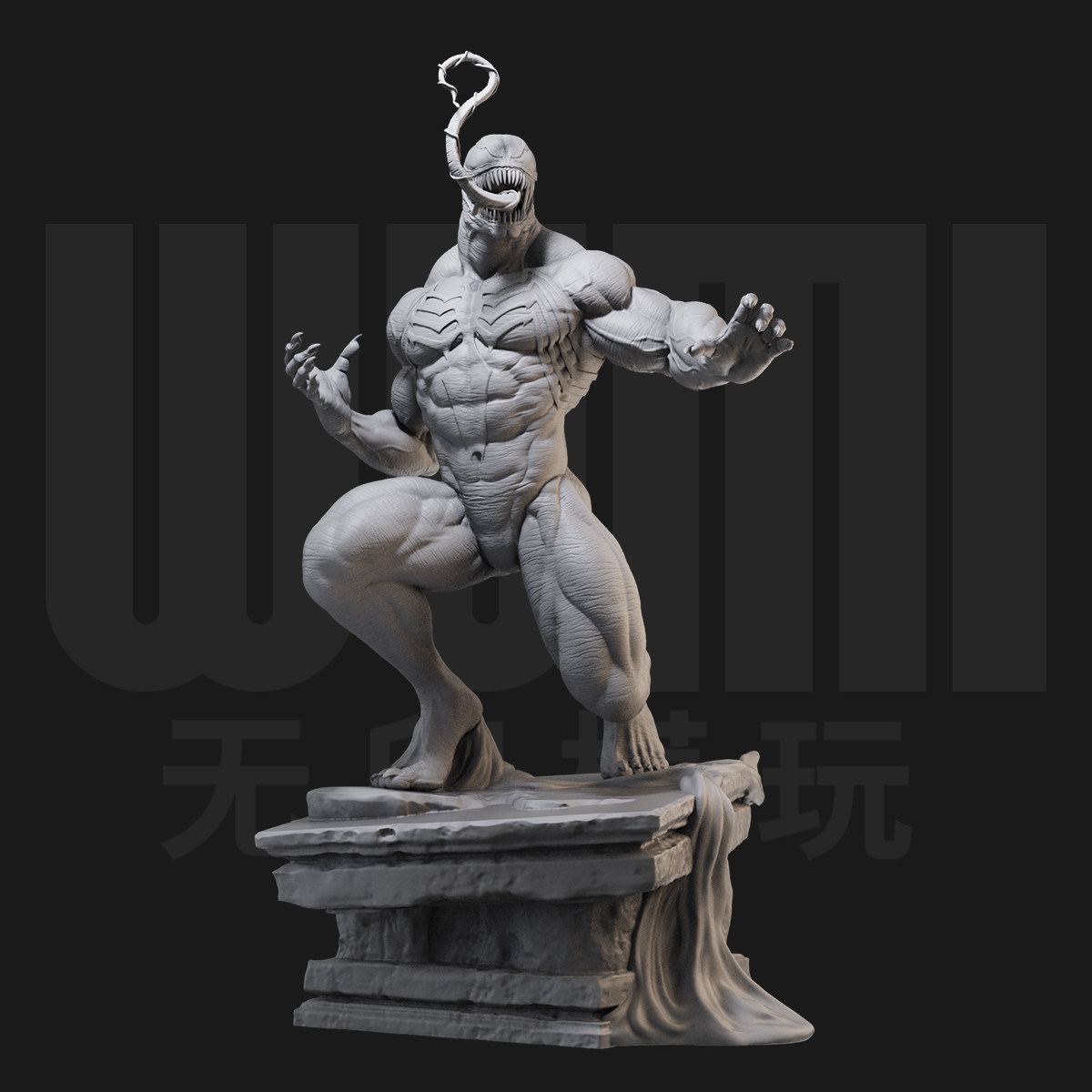 1/24 毒液 漫威蜘蛛侠反派 18比例GK白模手办3D打印兵人模型 5353