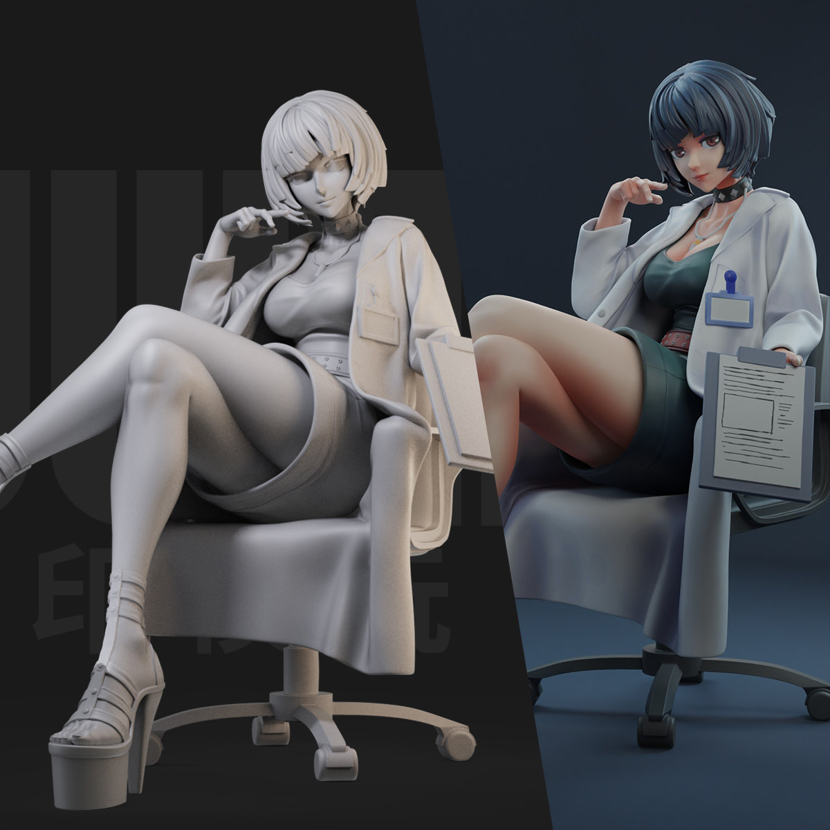 武见妙 女神异闻录 1/24gk白模 1比12手办3d打印树脂模型 335