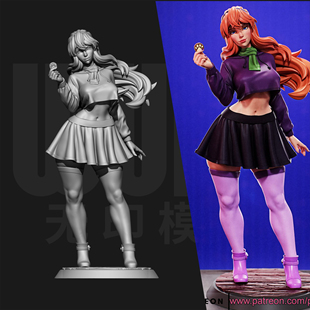 史酷比 达芙妮 危险调查员 1/24GK白模手办 18比例树脂模型 6458