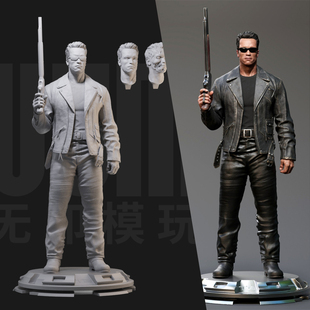 1/24 终结者 T800 阿诺 18比例GK白模手办3D打印兵人模型 3178
