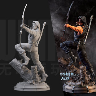 1/24 兰博 第一滴血史泰龙 18比例GK白模手办3D打印兵人模型 3055