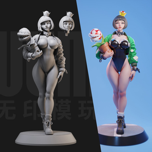 1/24 乔姆佩特 超级马里奥 18比例GK白模手办3D打印兵人模型 5193