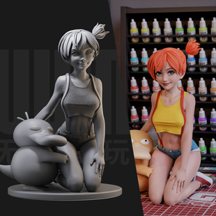 1/24小霞宝可梦 宠物小精灵18比例GK白模手办3D打印兵人模型 5462