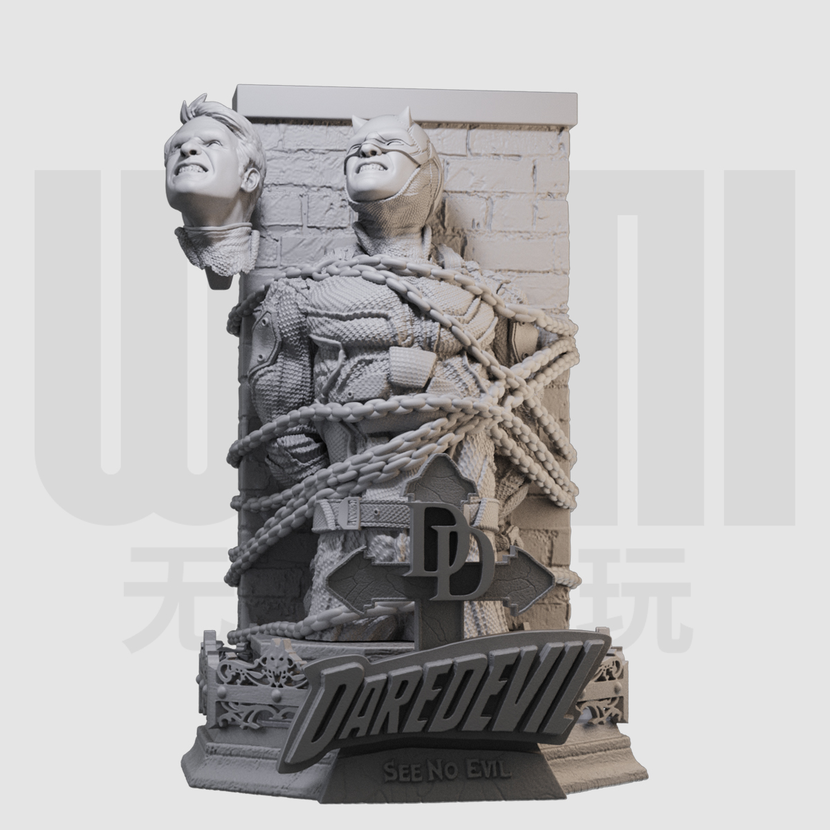 夜魔侠胸像 捆绑双版本 漫威 1/16树脂白模 10比例GK手办模型 233