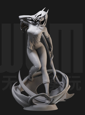 1/24 西装女魔鬼 战斗热血 18比例GK白模手办3D打印兵人模型 5250