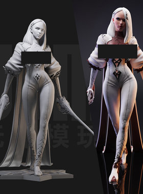 1/24 双手剑士 圣殿守卫 18比例GK白模手办3D打印兵人模型 4817