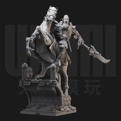 1/24 武圣关羽 断桥残雪 18比例GK白模手办3D打印兵人模型 3375