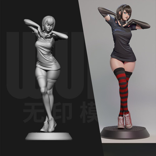 精灵旅社 梅菲斯 1/24GK白模手办 18比例树脂3D打印模型  6752